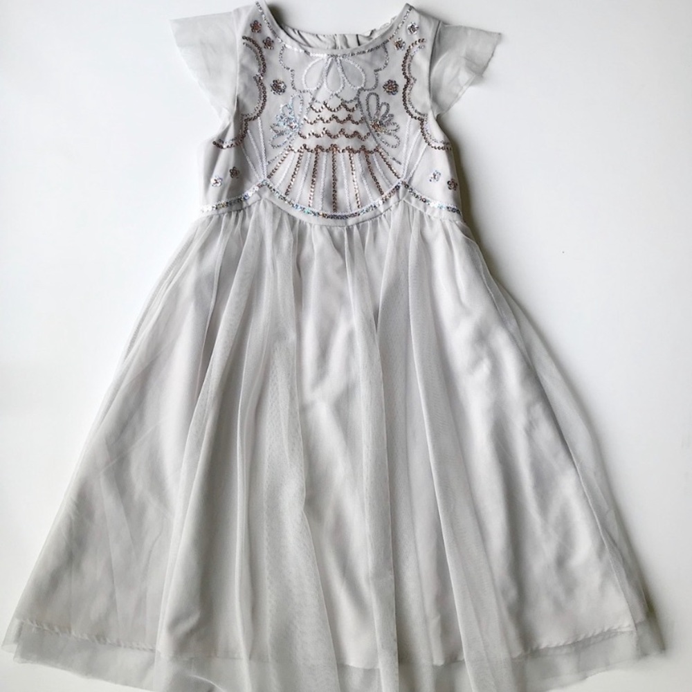 ➕ H&M Silver Girl Size 3 & 4 Christmas Dress